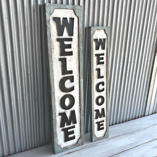 welcome看板のMサイズとLサイズ